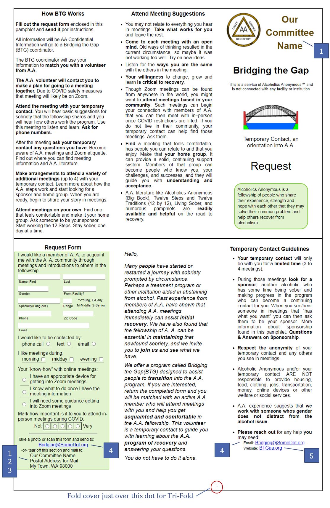 View Pamphlet for field placement